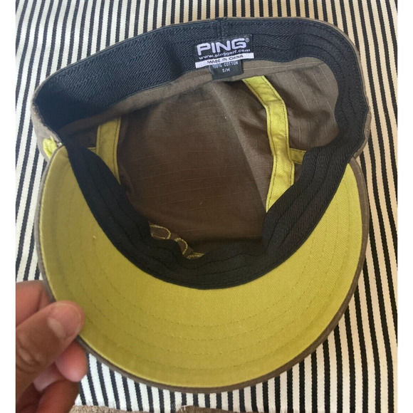 Ping Army Style Hat One Size Small/Medium Cap Olive Green Embroidered Text‎ Golf - Picture 4 of 4